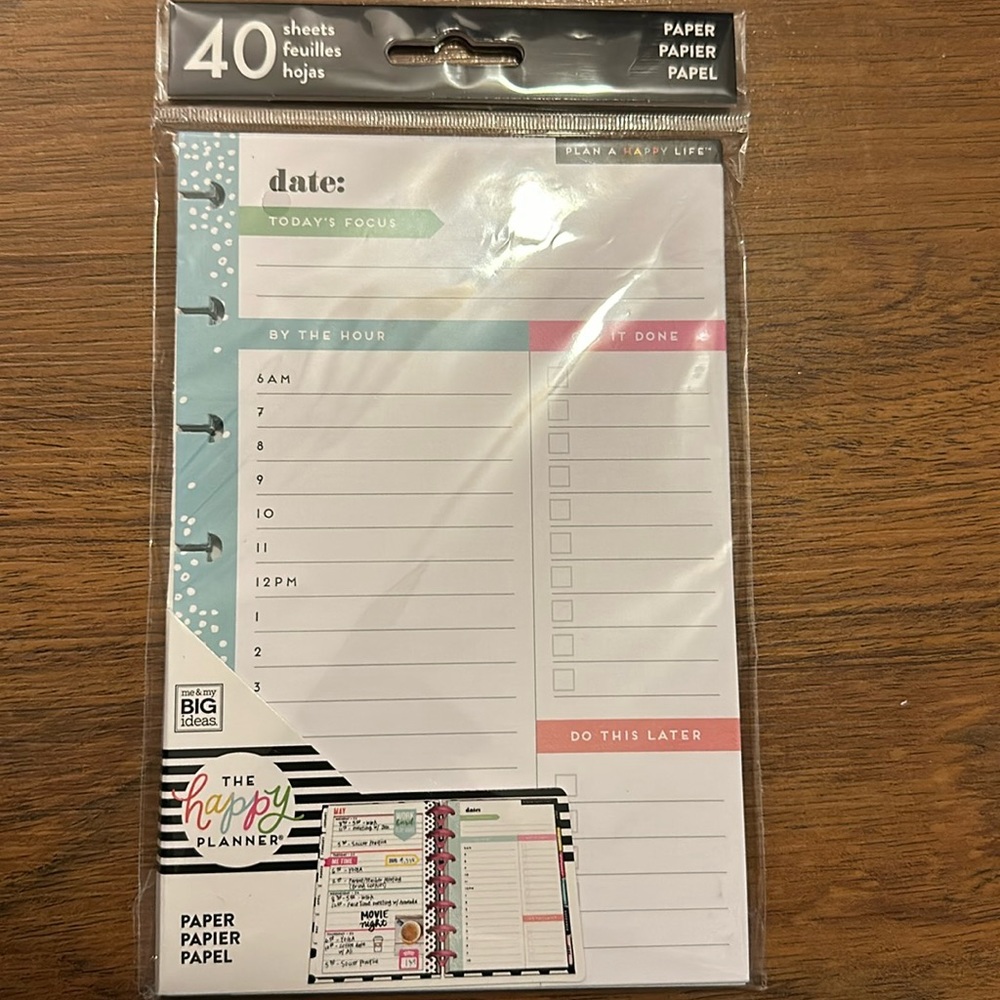 The Happy Planner-Today’s Focus-MINI Filler Paper.